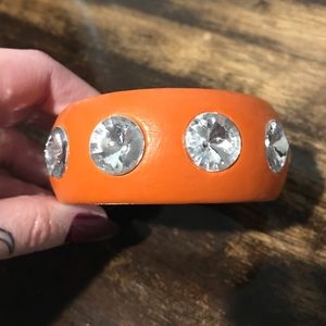 Leather and Rhinestone Bangle